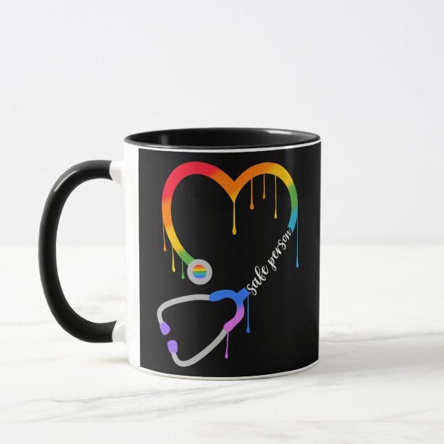 Säker person Heart Stethoscope Nurse CNA Doktor Mugg (Vänster)
