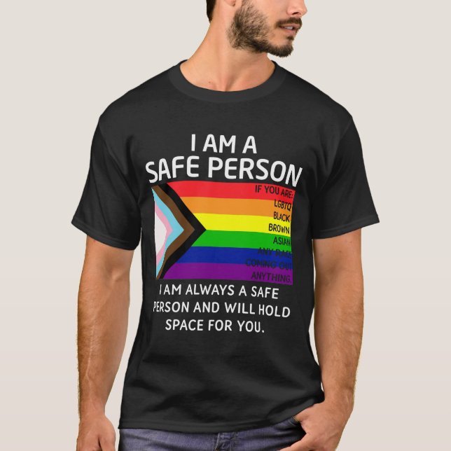 Säker Person Shirt, HGBTQ Ally Shirt, HBT T Shirt (Framsida)