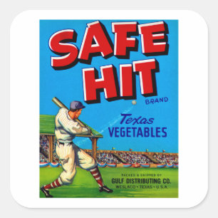 Säker Slå Vintage Lable Art Fyrkantigt Klistermärke