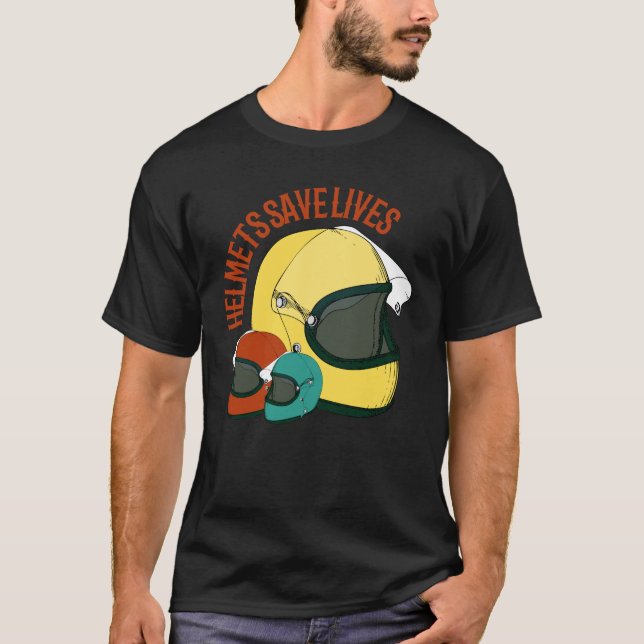 Säker & Snyggt: Biker Helmet T Shirt (Framsida)