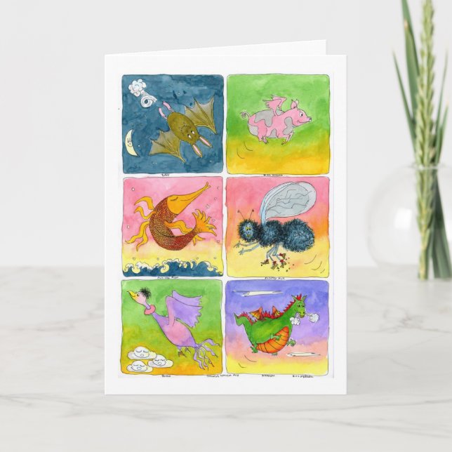 Saker som flyger:  Allmänna hälsningar Kort (Framsida)