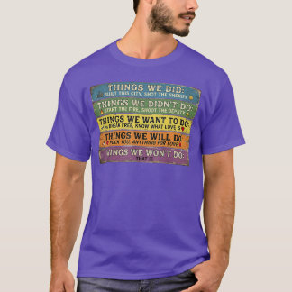 Saker vi gjorde Ville inte vilja Vintage Retro f T Shirt