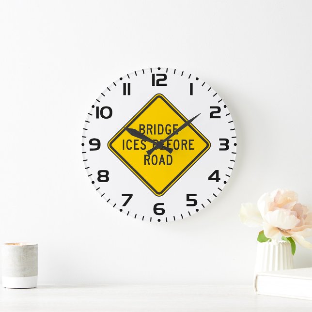 Säkerhet för brygghuvrar före vägskylt stor klocka (Skapare uppladdad)