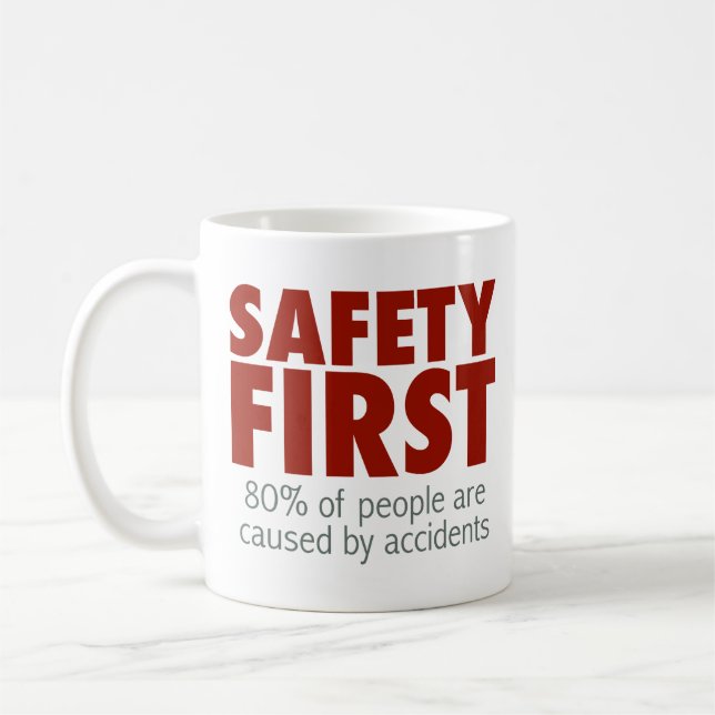 Säkerhet första! kaffemugg (Vänster)