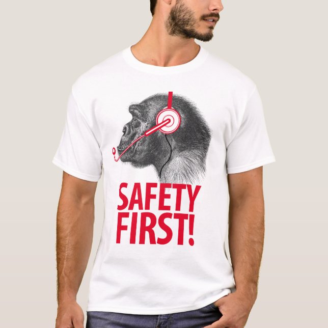 Säkerhet första! t-shirt (Framsida)
