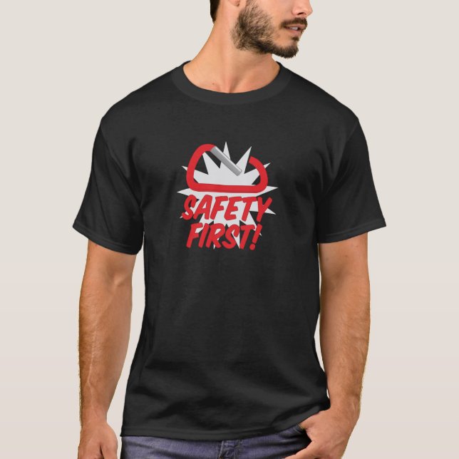 Säkerhet första t-shirt (Framsida)