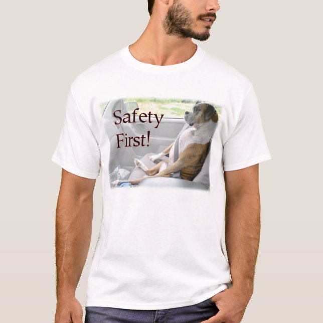 Säkerhet första! t-shirt (Framsida)