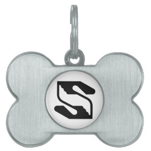 Säkerhet och stödjande hand bokstav S monogram ID-bricka Husdjur