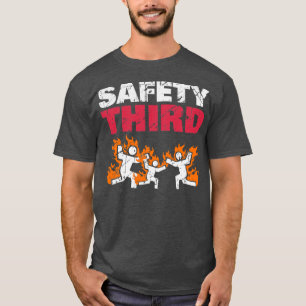 Säkerhet Tredje fungerande Fireworks-säkerhet Tred T Shirt