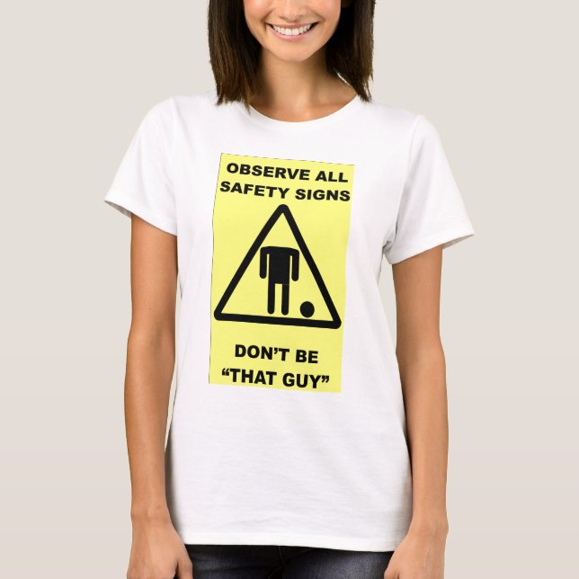 Säkerhet undertecknar varning t-shirt (Framsida)