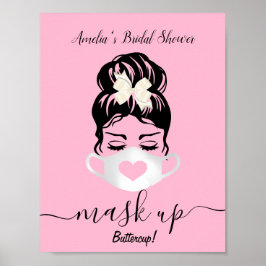 Säkerhet vid  Rosa Ansikte Mask som krävs vid Soci Poster