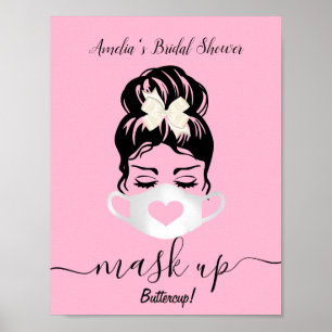 Säkerhet vid Rosa Ansikte Mask som krävs vid Soci Poster