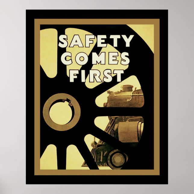 Säkerheten kommer först ~ Vintage Safety Poster (Framsidan)
