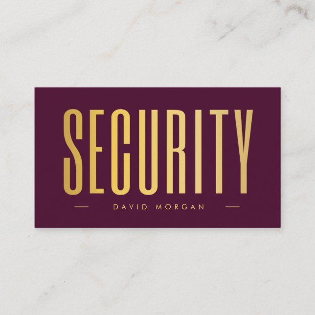 Säkerhets QR-kod logotyp Burgundy och guld Visitkort (Framsida)