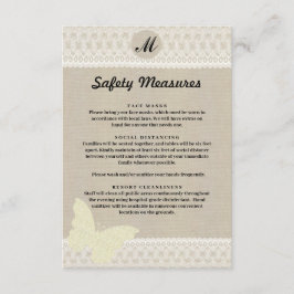 Säkerhetsåtgärder för Burlap och Snöre Monogram Tilläggskort