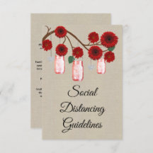 Säkerhetsåtgärder för Burlap Red Blommigt Mason Bu