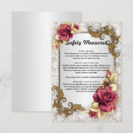 Säkerhetsåtgärder för elegant Röd ros Bröllop Tilläggskort