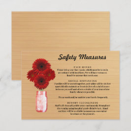 Säkerhetsåtgärder för Rustic Wood Red Blommigt Mas Tilläggskort