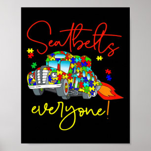 Säkerhetsbälten Alla Autism Awareness Magic School Poster