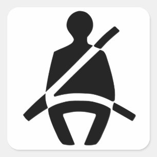 Säkerhetsbältesymbol Fyrkantigt Klistermärke
