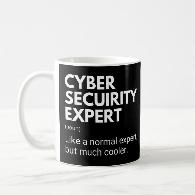 Säkerhetsexpert för cyber rolig slogan kaffemugg (Vänster)