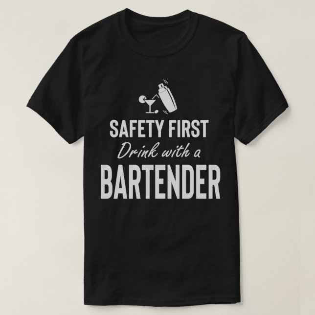 SÄKERHETSFÖRSTA DRYCKET MED ETT HINDER T SHIRT (Design framsida)