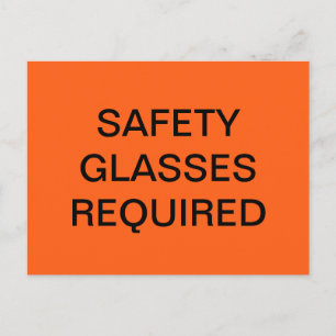 SÄKERHETSGLAS ÖVERALLT SÄKERHET ORANGE POSTER VYKORT