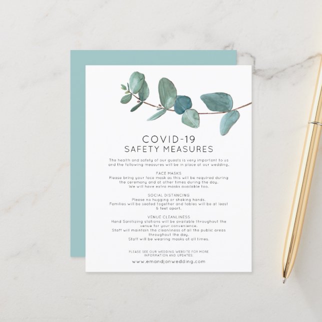 Säkerhetshölje för budgeterad eukalyptus Coronavir (Fram/Back In Situ)