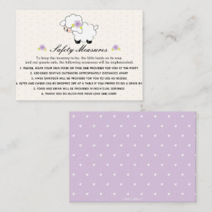 Säkerhetsinstruktioner för Lila Lamb Baby Shower Tilläggskort