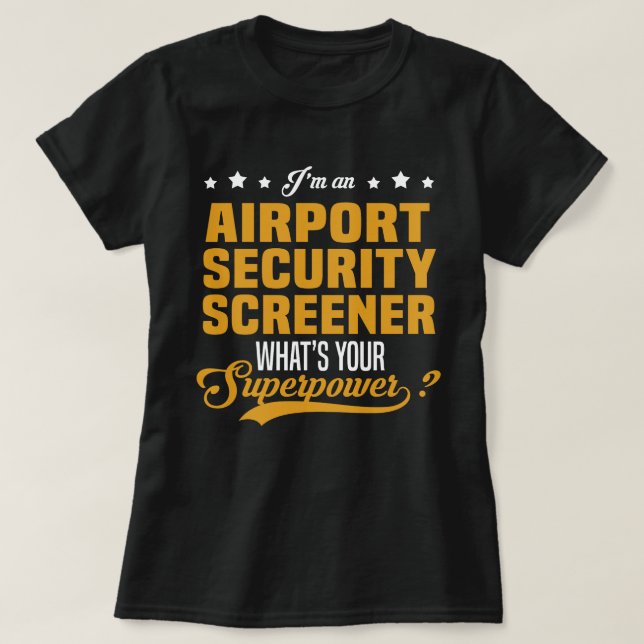 Säkerhetskontroll av flygplats t shirt (Design framsida)