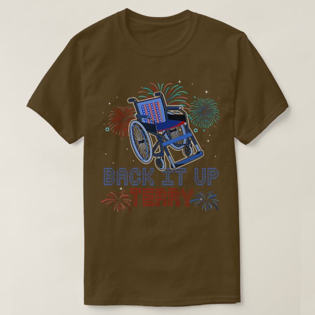 Säkerhetskopiera det Terry 4:e juli Fireworks Amer T Shirt (Design framsida)