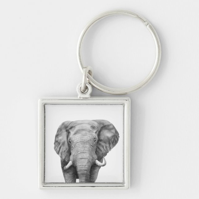 Säkerhetskopiera plan IV Fyrkantig Silverfärgad Nyckelring (Framsidan)