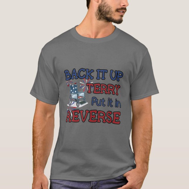 Säkerhetskopiera Terry American Flagga 4:e juli Fi T Shirt (Framsida)