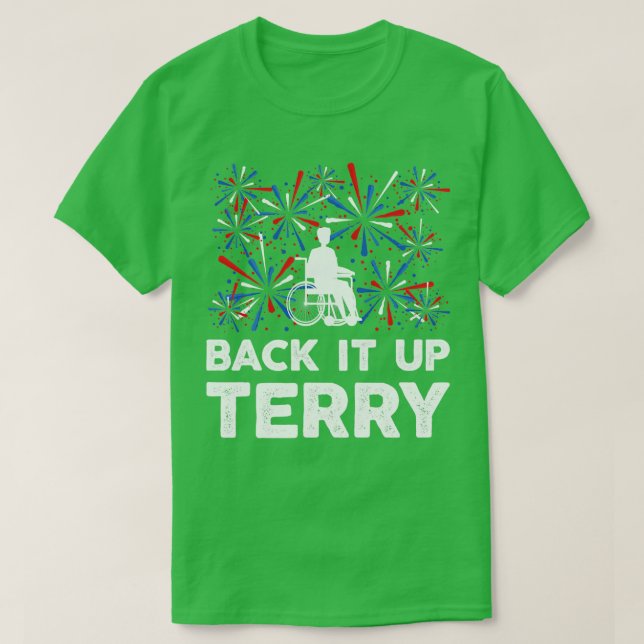Säkerhetskopiera Terry Funny 4:e juli Fireworks De T Shirt (Design framsida)