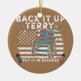 Säkerhetskopiera Terry lägg den i omvänd Fireworks Julgransprydnad Keramik