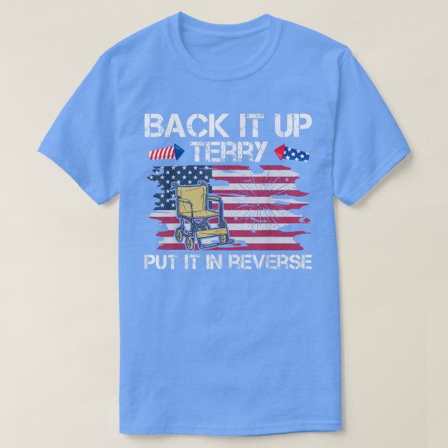 Säkerhetskopiera Terry lägg den i omvänt fyrverker T Shirt (Design framsida)