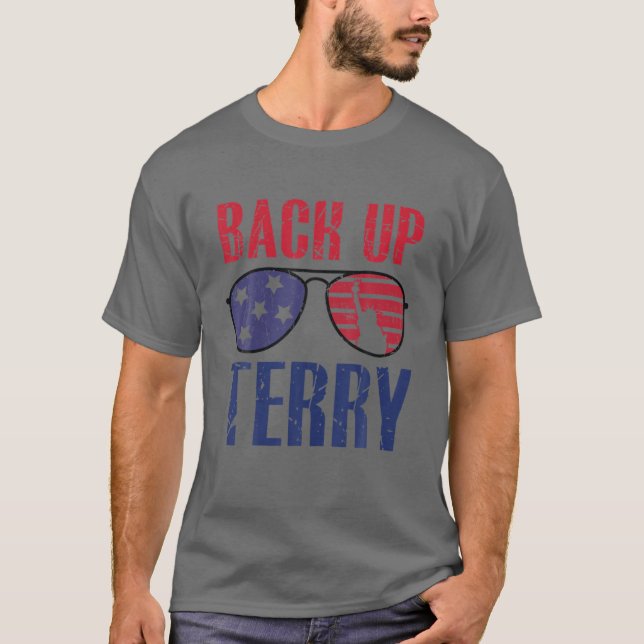 Säkerhetskopiera Terry lägg den i omvänt fyrverker T Shirt (Framsida)