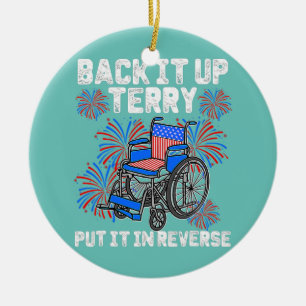 Säkerhetskopiera Terry Put in Reverse Distress Fir Julgransprydnad Keramik