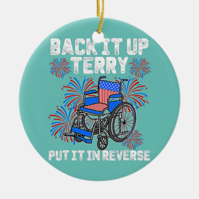 Säkerhetskopiera Terry Put in Reverse Distress Fir Julgransprydnad Keramik (Framsidan)