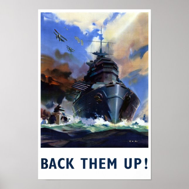 Säkerhetskopiera Vintagens militära Poster (Framsidan)