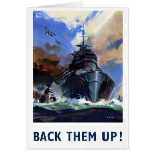 Säkerhetskopiera Vintagens militära Poster Hälsningskort