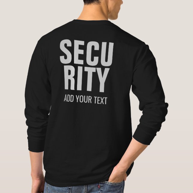 Säkerhetsmall Manar i svartvitt Långärmad T Shirt (Baksida)