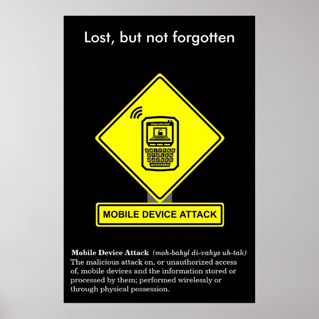 Säkerhetsmedvetandegrad för Mobile Device Attentio Poster (Framsidan)