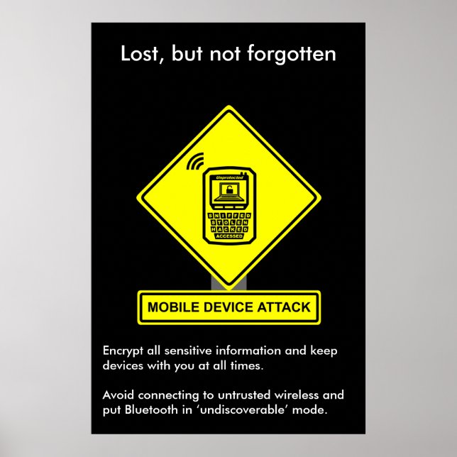 Säkerhetsmedvetandegrad för Mobile Device Attentio Poster (Framsidan)