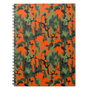 Säkerhetsorange och gröna Camo Anteckningsbok