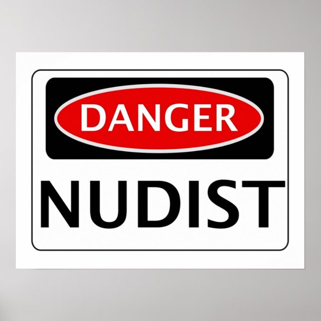 SÄKERHETSSIGNAGENS SIGNAGAGE FÖR FARLIGT NUDIST FU POSTER (Framsidan)