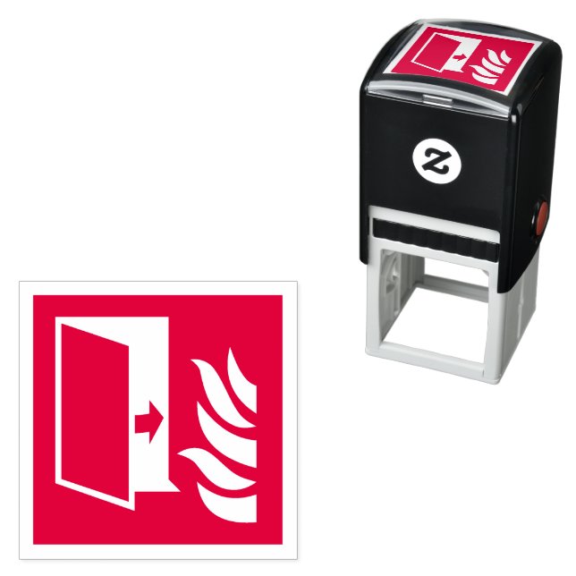 Säkerhetsskylt för brandskyddsdörr självfärgande stämpel (In Situ)