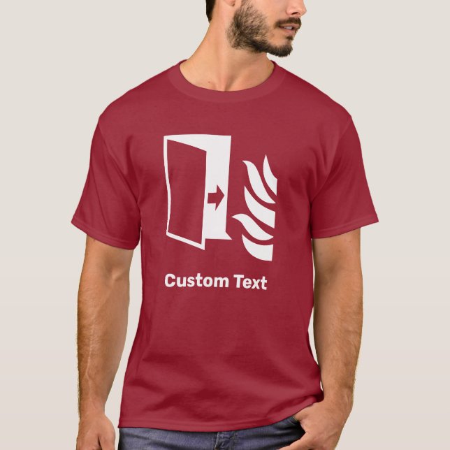 Säkerhetsskylt för brandskyddsdörr t shirt (Framsida)