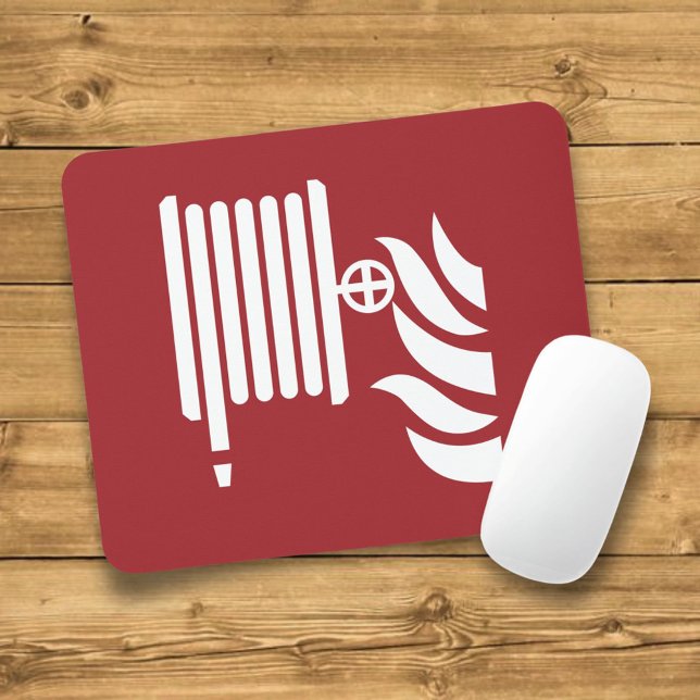 Säkerhetsskylt för brandslangar musmatta (Skapare uppladdad)