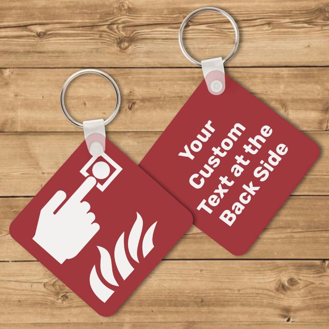 Säkerhetstecken för brandlarmknappen nyckelring (Skapare uppladdad)